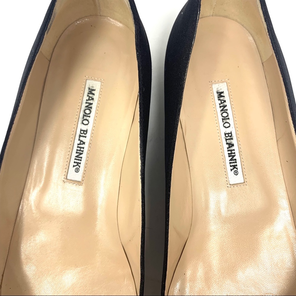 Manolo Blahnik Jeweled Pointed Flat black s41 B434 - Picture 3 of 8